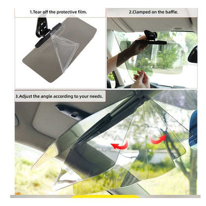 Car Visor Extender, Polarized Anti-Glare UV400 Blocker, Safety Clip Adjustable Extender, Universal, Safe And Comfortable Driving