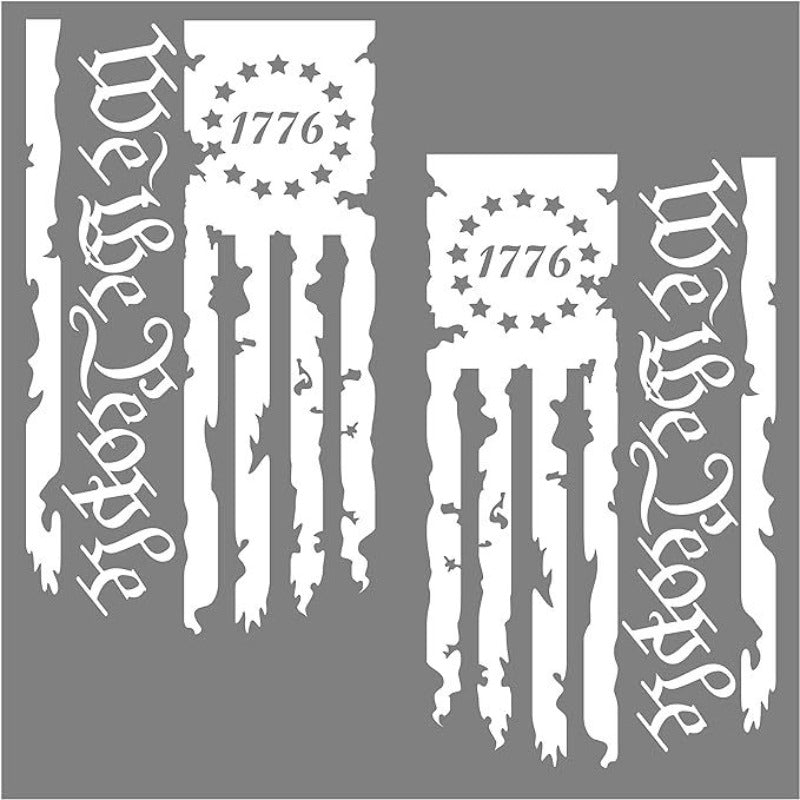 2pcs Stickers We The People American 250th Anniversary Flag, Patriot 1776 Old American Flag Truck Tailgate Vinyl Decals, Car Modification Decor Accessories, Home Decals