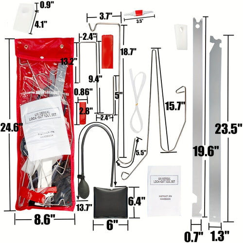 Professional Auto Tool Kit - Car Emergency Repair, Lockout Tool Kit with Air Wedge, Bag Pump | Perfect for Car Enthusiasts, DIY Home Repairs
