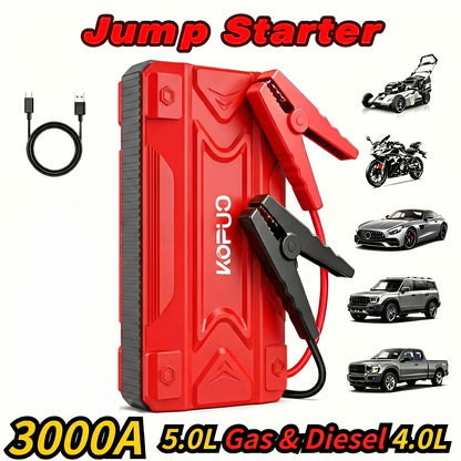 6000-20000A Peak Single Jump Starter Or 12V Portable Car Jump Starter with Air Compressor, Jump Starter Battery Pack with 150PSI Tire Inflator, 7-in-1 Multi-functional Battery Booster Power Bank with LED Light, Car Battery Charger, Roadside Assistanc