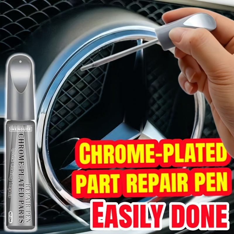 Chrome-plated Parts Repair Pen - Surface Scratch Repair, Suitable for Car Chrome-plated Parts, Wheel Hubs, Signs, Door Handles, and Other Metal Parts, Easy to Restore and Look New