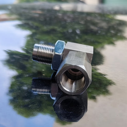 90-Degree Stainless Steel Sleeve Adapter, Universal Three-Way Expansion Connector, Suitable for M18 × 1.5 Oxygen Sensors - Compatible with Closed-Loop Frequency, Offers Catalytic Aging Protection, Durable Repair Tool