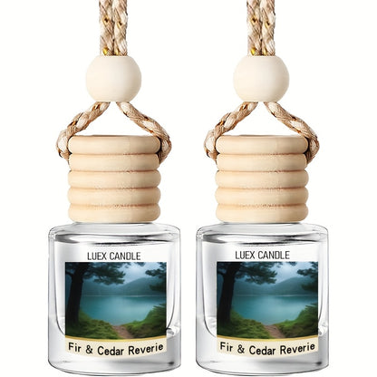 Set of 2 Car Air Freshener Diffusers - Vanilla Cream Scented Oil Diffuser for Vehicles, Lasting Fragrance for Over 45 Days