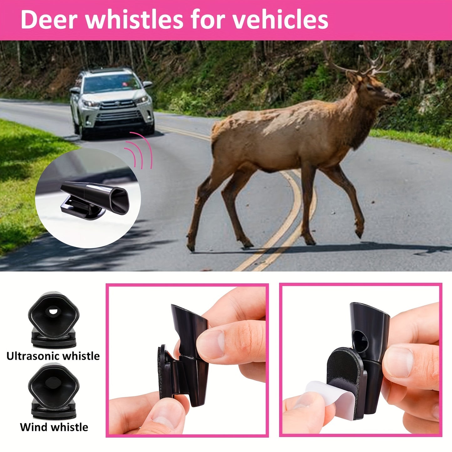 Pink Car Roadside Emergency Kit Assistance Emergency Kit with Jumper Cables Auto Tool Set Deer Whistles Winter Car Safety Roadside Assist Kit, Without Battery