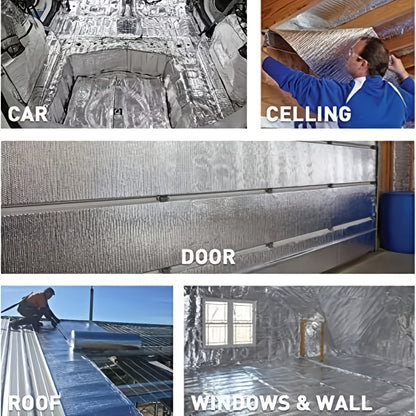 Car Hood Sound Deadener Heat Shield Mat 40"x40" (100x100cm) - 5mm Thick Self-Adhesive Engine Noise Insulation Foam Liner with Aluminum Foil, Thermal Barrier for Auto Engine Compartment
