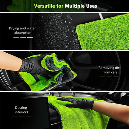 1400GSM Thick-Walled SUV Truck Car Cleaning Towel. Ultra-Large Size 48X24 Inches, Double-Sided Ultra-Fine Fiber Cloth. Quick-Dry Car Cleaning Towel, Suitable for Trucks, SUVs, Car Maintenance, Vehicle Care, Professional Car Cleaning Towels.