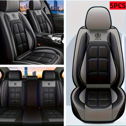 1pc, 2pcs, 5pcs, Advanced Faux Leather Car Seat Cover, Imitation Faux Leather Car Seat Cover, Protective Seat Cover, Suitable For Cars, SUVs, Vans And Trucks, Dirt-resistant, Send Gifts To Relatives