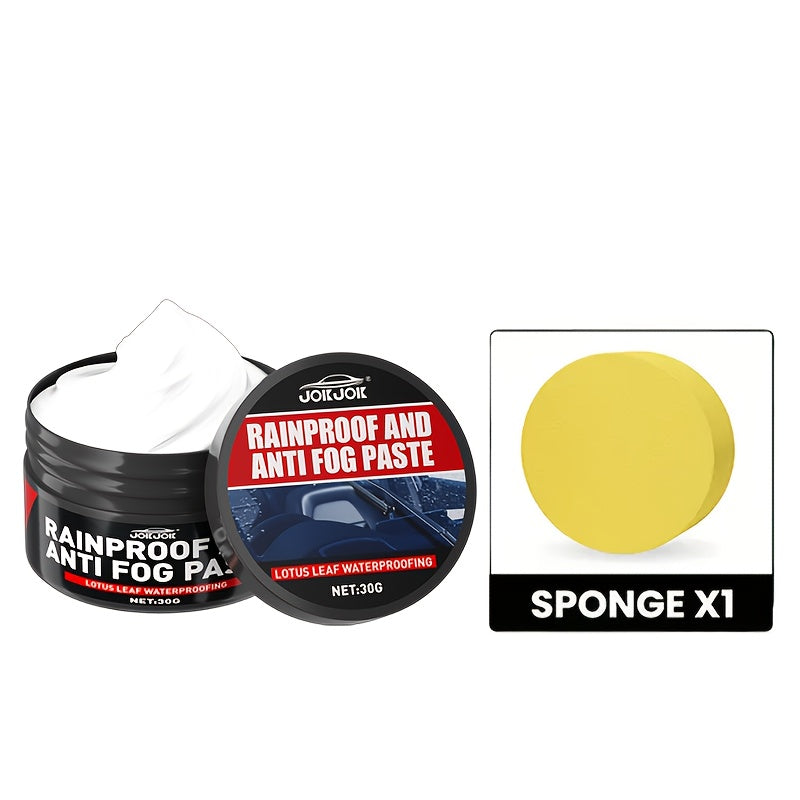 JOKJOK Waterproof Non-Wetting Car Glass Coating Wax - And -Fog And Rearview Mirror Polish, Fit for All Vehicles, Long-Lasting Rain Repellent Sprayable Paste (Before/After Protection) - Easy Application Kit