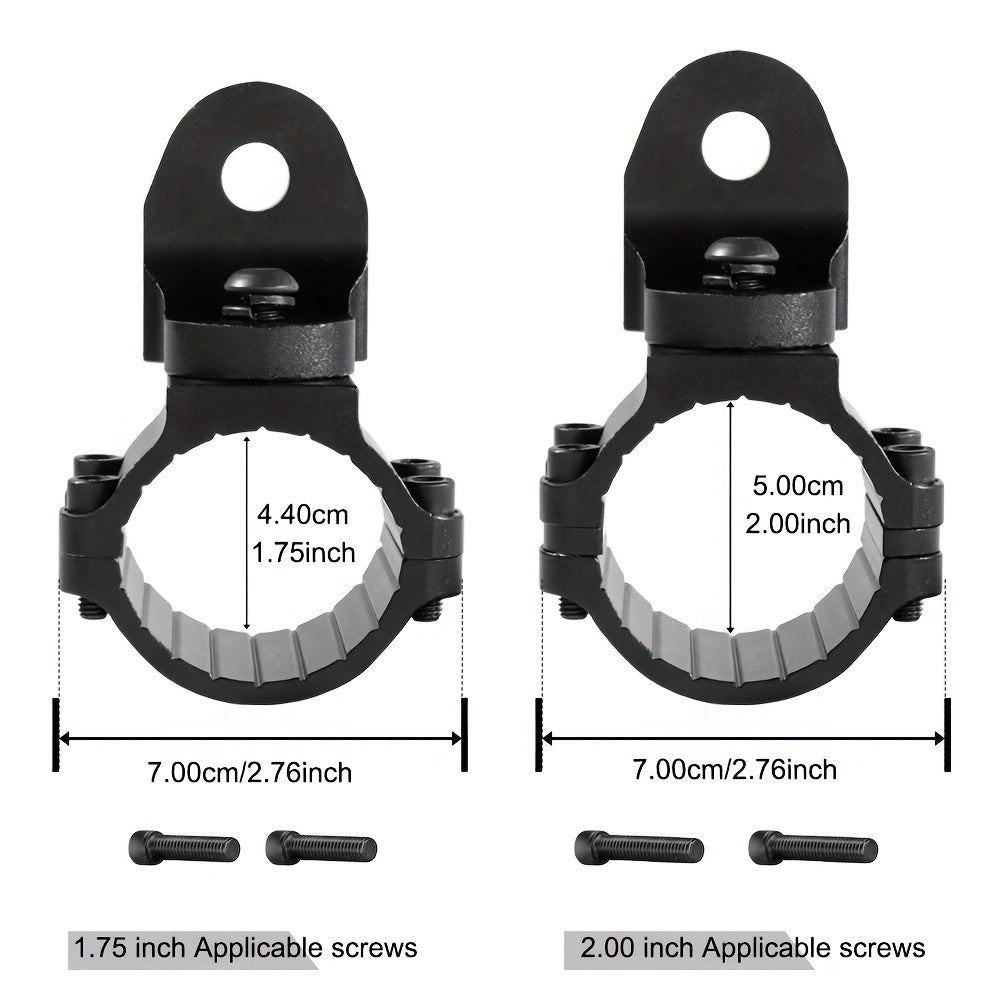 2pcs UTV Whip Light Mount & Light Bar Bracket - Heavy Duty 1.75"- 2" Roll Cage Clamp with 360° Rotation, Aluminum Flag/Off-Road Light Mount for Polaris RZR, Jeep
