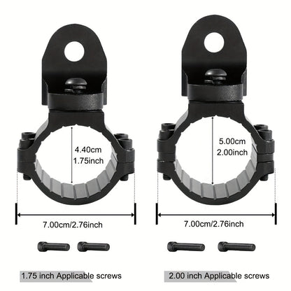 2pcs UTV Whip Light Mount & Light Bar Bracket - Heavy Duty 1.75"- 2" Roll Cage Clamp with 360° Rotation, Aluminum Flag/Off-Road Light Mount for Polaris RZR, Jeep
