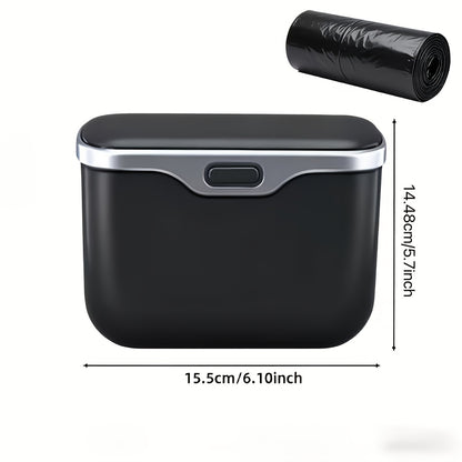 This Trash Can Made of Ultra-Fiber Leather And ABS Material Is Designed for Vehicles, Maintaining Its Shape And Fitting 99% of Car Models. It Handles Both Dry And Wet Waste Without Harming The Installation, Features Automatic Sorting