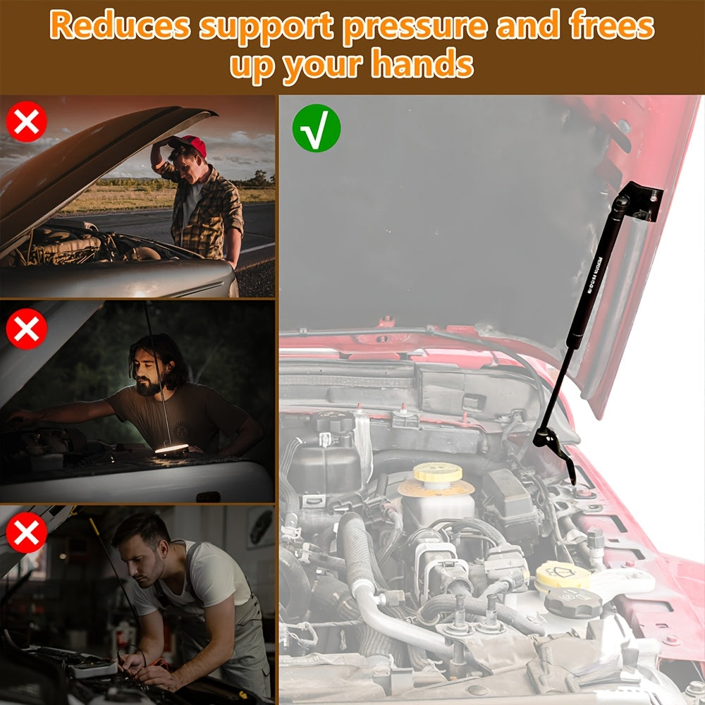 Suitable for 2018-2026 Jeep for Wrangler JL & Gladiator JT 2/4Door-Car Engine Hood Support, Steel Material Car Accessories Quick-Release Hood Gas Spring Strut Replacement Stabilizer Shock Absorber Set Auto Accessories
