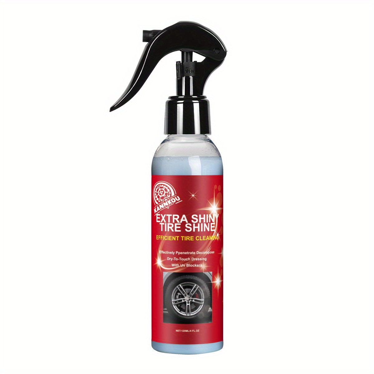 Tire Shine Spray & Dressing - High Gloss Black Tire Polish with UV Protection, Long-Lasting Coating for Cars, Quick-Acting Shine Restoration & Protection, Chemical-Free Formula, Fit for All Vehicles, Car Tire Shine, Vehicle Appearance Enhancement