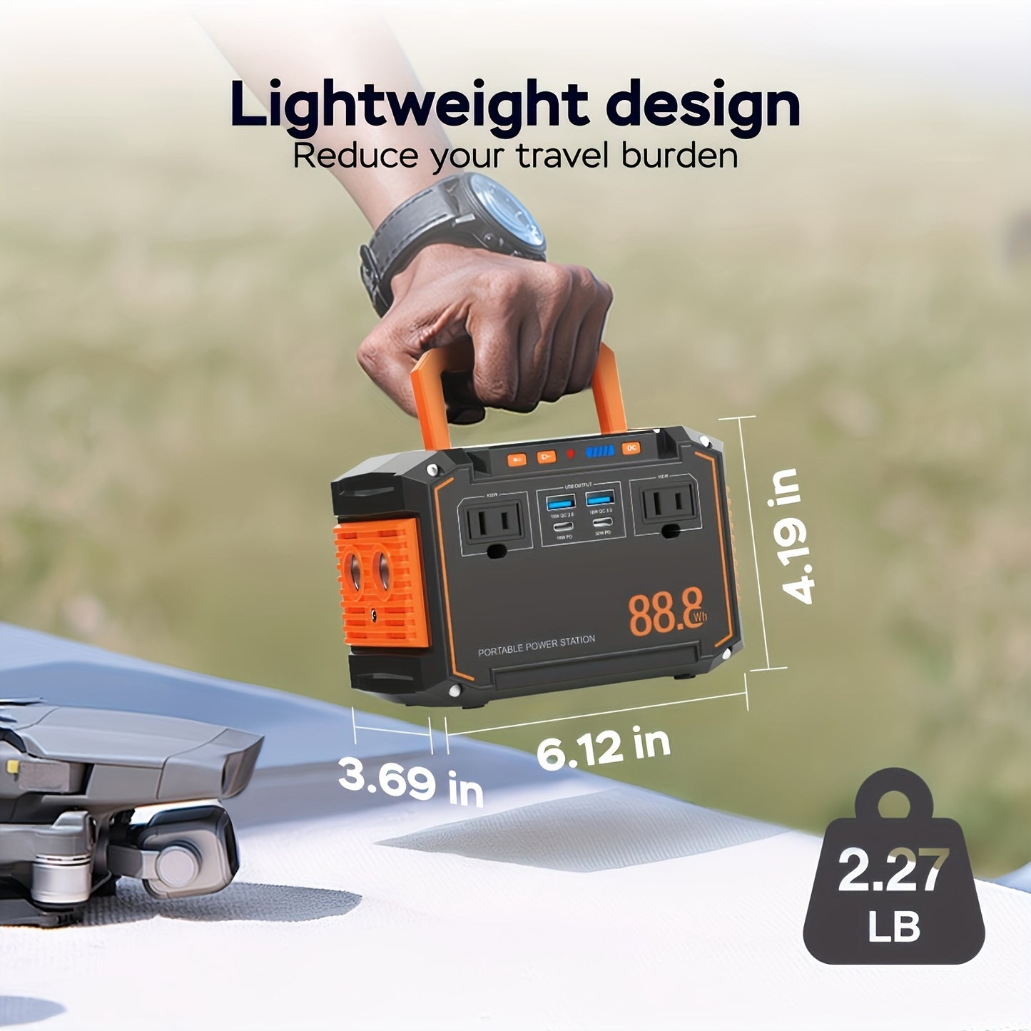 88.8WH Solar Generator Portable Power Station with 30W Solar Panels, 24000mAh Solar Power Bank AC DC USB Ports for Outdoor Solar Lights, Camping Tents, Emergency Outdoor Home Use, CPAP, Fans, Laptops, Emergency, Gifts (Solar Panel Optional)