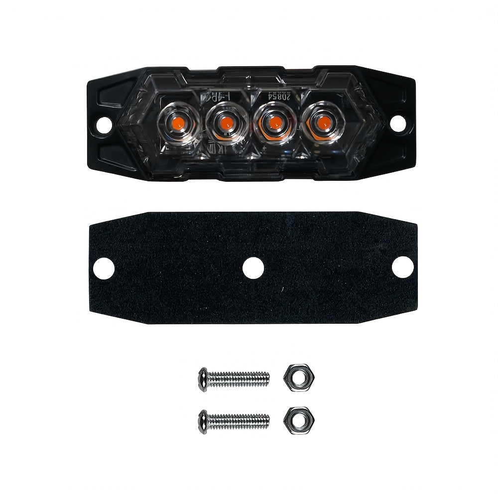 12pcs New Upgraded 12V-24V Universal LED Light for Atv Utv Boat Bike-Heavy-Duty Off-Road with Amber/Red/White, 12-24V Vehicle, Without Battery
