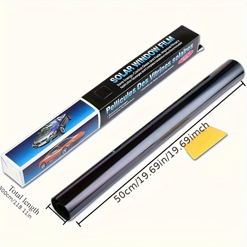 3pcs Black Car Window Tint Film Roll (118"x19.6" Total) - UV Resistant, 35% Blackout, 15% Blocking & 5% PP /Removable Privacy Wrap, Easy Peel & Stick Application for, Trucks, SUVs - Heat & Glare Protection