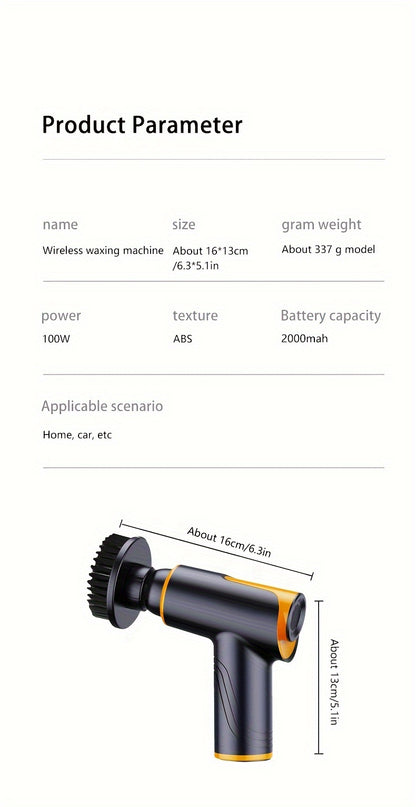 100W Wireless Rechargeable Car Waxing Machine- Small Polisher Locomotive With Repair Scratch- For Multifunctional Portable Polishing!