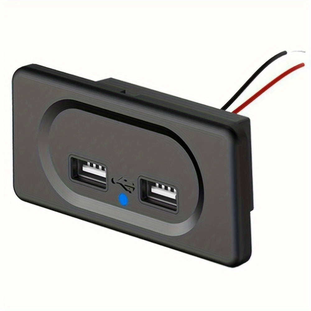 12 V Dual USB Fast Charging Socket Panel for Motorcycles, Cars, And Rvs, Without Battery