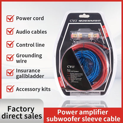Car 10GA Subwoofer Sleeve Wire, Car Power Amplifier Sleeve Wire Wiring, High-performance Copper Material, Durable RCA Audio And Power Wiring, Thick Core Wire, Suitable for Car Audio And Video Installation, Compatible with Room Electrical Hardwiring.