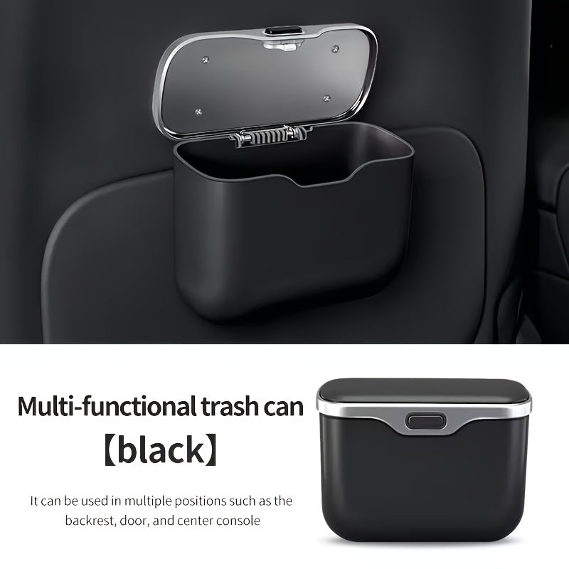 Multi-Functional Car Mounted Microfiber Trash Can Made of ABS Material That Does Not Deform And Is Suitable for 99% of Car Models, Suitable for Both Dry And Wet Use, Space Saving, And Non-Destructive Installation, Comes with Garbage Bags