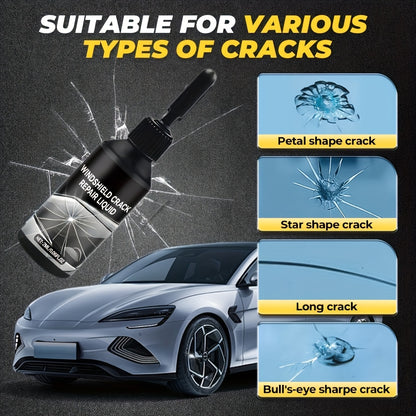 Windshield Repair Kit, 15-Minute Quick Fix, Nano Liquid Stops Spread, DIY And Save $250+. Works On Bullseye, Star Cracks, And Scratches. 2 Options-2-Pack Of Windshield Repair Fluid OR 2 Repair Fluids + 1 Suction Mount. Portable Boxed Set