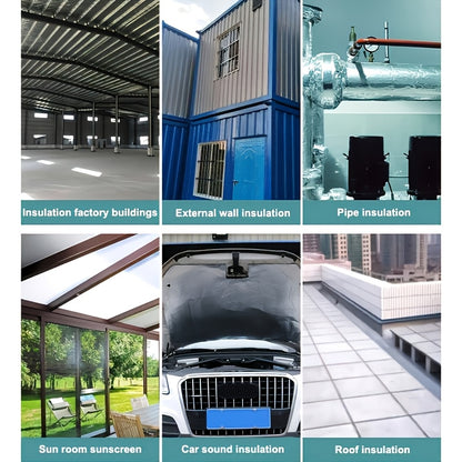 1 Roll 15/10/6/3mm Thickness Automotive Hood Engine Heat Insulation Soundproof Shock-Absorbing Soundproof Sticker Car Accessories 78.74*19.69inch/39.37*19.69inch
