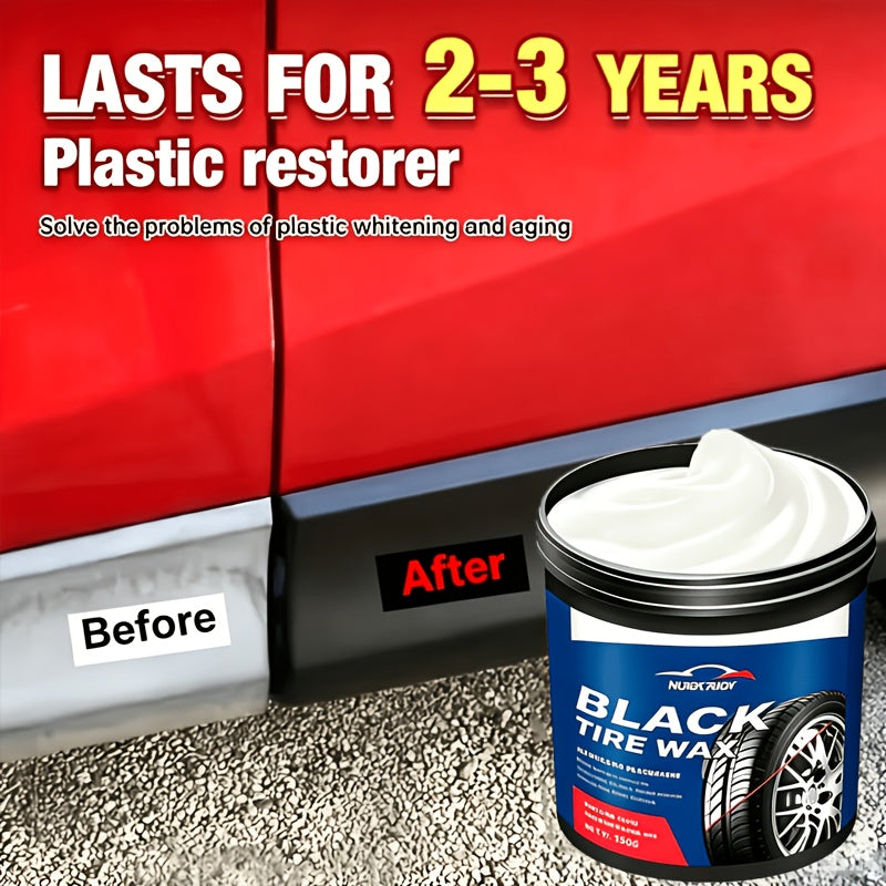 Heavy-Duty Multi-Purpose Plastic & Rubber Repair Paste Suitable for Cars, Tires, Wheel Hub Refurbishment - DIY Anti-Crack & Anti-Aging Protectant, Tire Shine Gel, Restorer for Auto Interior, Furniture Repair, Formula