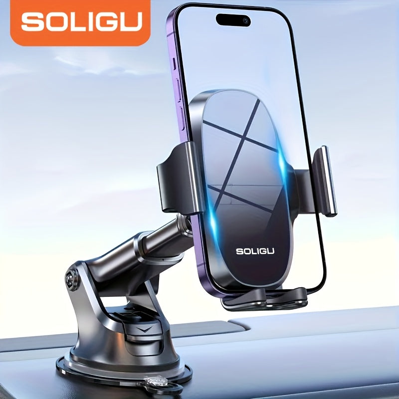 SOLIGU Cell Phone Holders For Your Car, Universal Car Phone Holder Mount For Dashboard Air Vent Compatible With IPhone 15 14 13 12 13 Pro Max Xs XR X, Galaxy Black