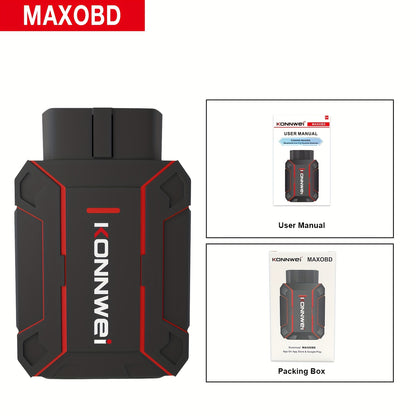 KONNWEI MAXOBD Comprehensive System Deep Scan Diagnostic Tool Wireless 5.2 OBD2 Scanner with Over 41 Dedicated Data Streams for IOS And Android, Without Battery