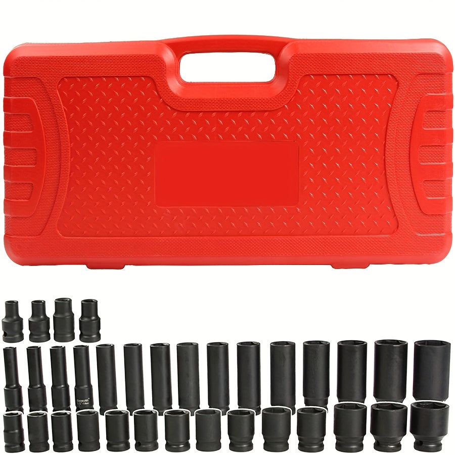 44/34+1/50 Sets of Professional-Sized 1/2-Inch Drive Pneumatic Screwdrivers, Including Both Long-Handled And Short-Handled Screwdrivers, Are Part of a Comprehensive Household Repair Tool Kit Suitable for Automotive Mechanical Maintenance