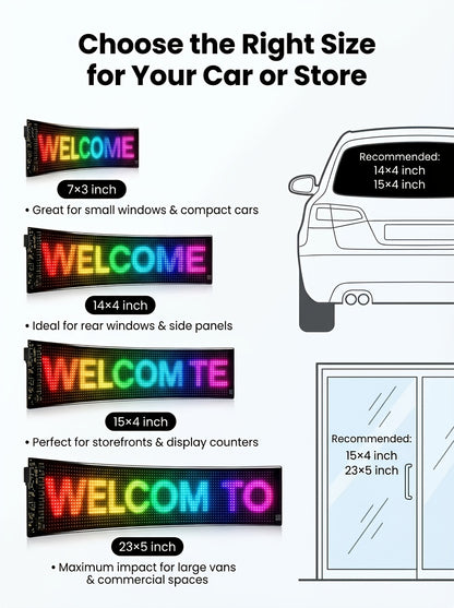 LED Devil Eye Lights for Car, Programmable Led Sign, Flexible LED Matrix Pixel Panel, USB Power Supply, Pre-Made Animation And Text Led Car Sign, APP& Remote Control, LED Sign for Car, Halloween, Christmas, New Year, And Birthday Decorations