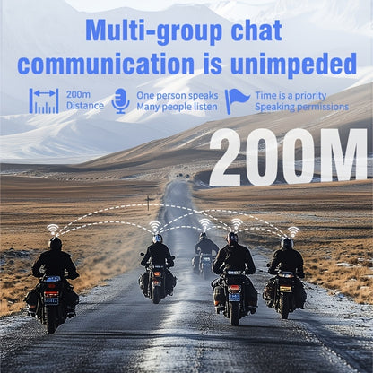 Motorcycle Helmet Wireless Intercom Headset-500M Intercom And Group Chat Mode, LED Screen Digital Display, Wireless 5.4/Noise-Cancelling/Voice Control/Fm Radio, Suitable for Unisex Outdoor, Off-Road And Riding Scenarios