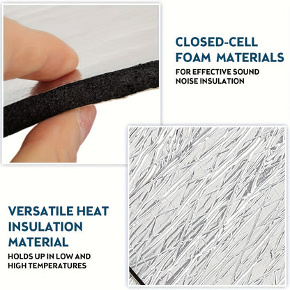 12Sheets 20" X 12" Car Sound Deadening Material Mat - 276MIL 19Sqft Auto Audio Deadener Foam, Sound Dampening And Heat Insulation for Truck, Vehicle, Car Hood, Ceiling, Engine Roof, Door, Trunk Lid, Trunk Room, Engines, Tailgate