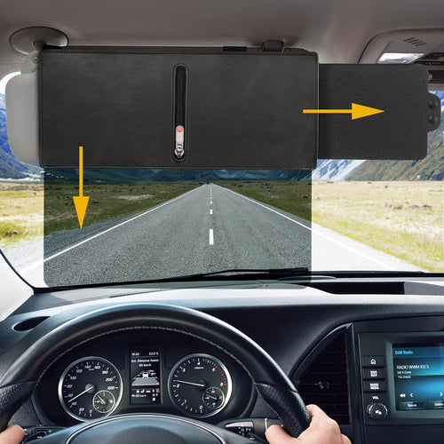 Polarized Car Sun Visor Extender | Adjustable Clip-On Design For Glare And UV Blocking, Durable PC Material, Fits All Vehicles, Road Safety - Sun Visor For Car