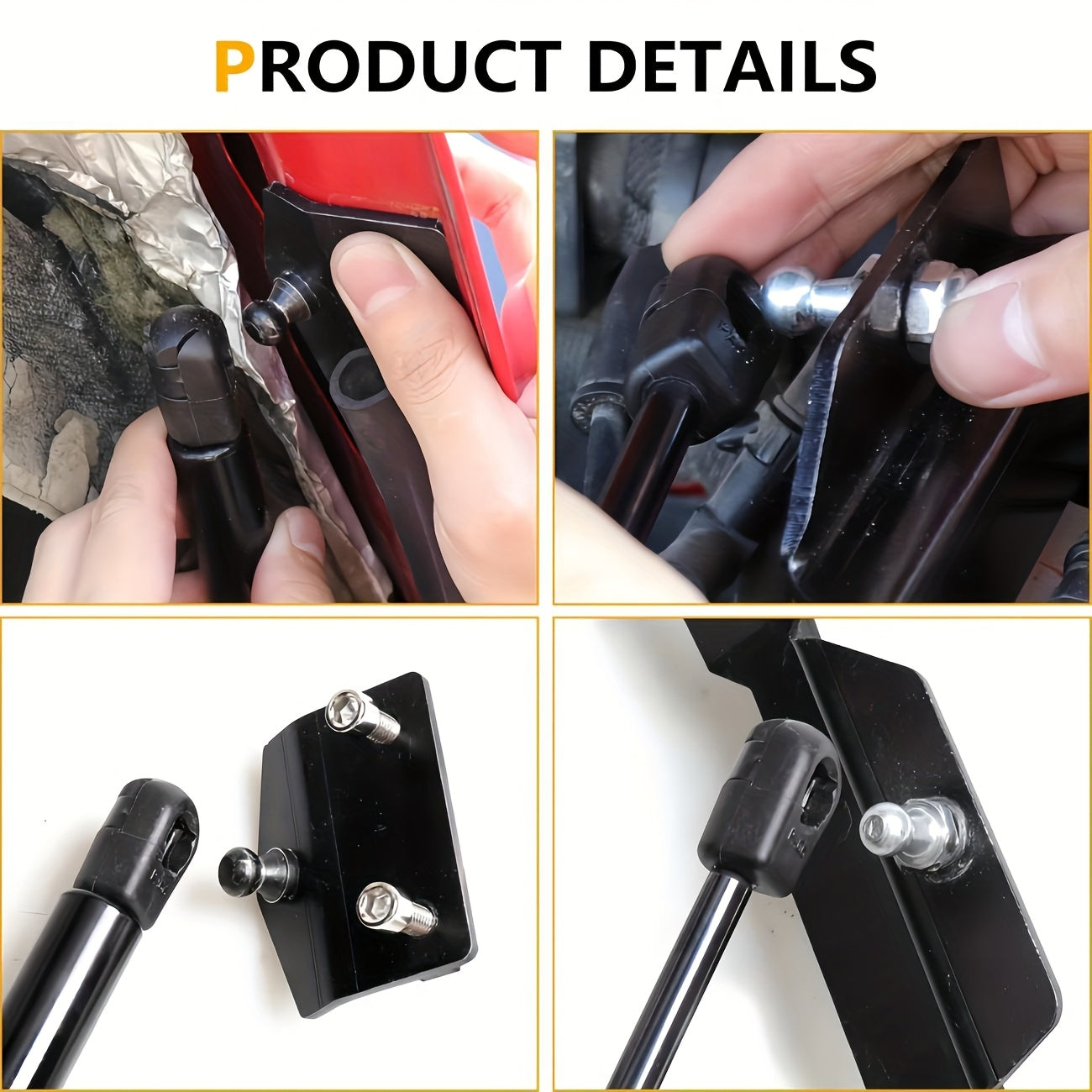Suitable for 2018-2026 Jeep for Wrangler JL & Gladiator JT 2/4Door-Car Engine Hood Support, Steel Material Car Accessories Quick-Release Hood Gas Spring Strut Replacement Stabilizer Shock Absorber Set Auto Accessories