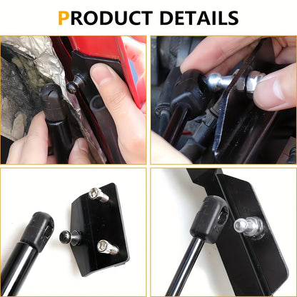 Suitable for 2018-2026 Jeep for Wrangler JL & Gladiator JT 2/4Door-Car Engine Hood Support, Steel Material Car Accessories Quick-Release Hood Gas Spring Strut Replacement Stabilizer Shock Absorber Set Auto Accessories