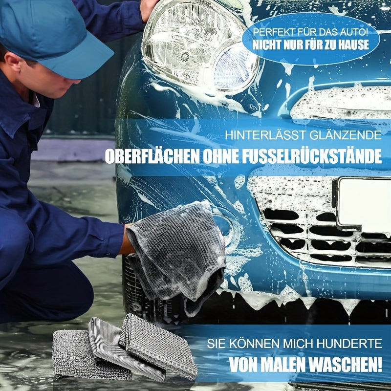 A Car Cleaning Set with 11 Items, Featuring Tire Brushes, Microfiber Gloves, Thick Absorbent Pads for Scratch Removal, And Detail Sponges Suitable for Both The Inside And Outside of The Vehicle