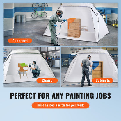 VEVOR Spray Paint Shelter Spray Paint Tent 90*62*62in/120*84*72in Portable Paint Booth DIY