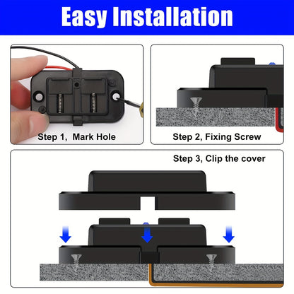 CLELO 1/2 Set 12V/24V RV USB Socket Dual Fast Charging PD3.0 Type-C (USB C) And QC3.0 USB-A Car Charging Adapter, Without Battery RV Plugs, Inlets & Receptacles
