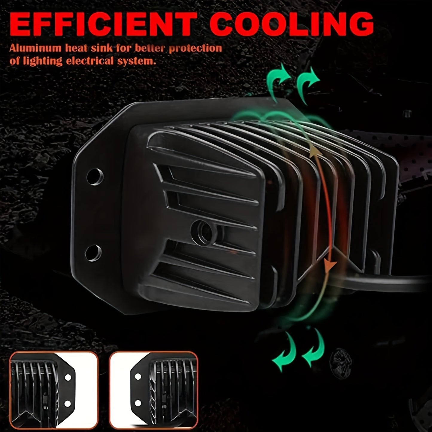 Flush Mount LED Pods, 5 Inch 40W 12V 24V LED Light Bar Work Light For Truck Suv Atv Off Road, Without Battery