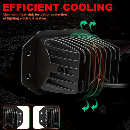 Flush Mount LED Pods, 5 Inch 40W 12V 24V LED Light Bar Work Light For Truck Suv Atv Off Road, Without Battery