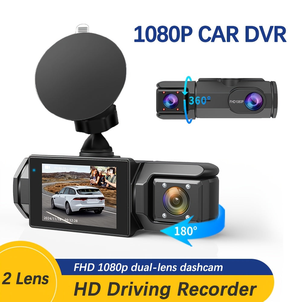 Dual Dash Cam Front And Inside, 1080P 170° Wide Angle Night Vision, Loop Recording with G-Sensor, Compact Car Evidence Solution USA