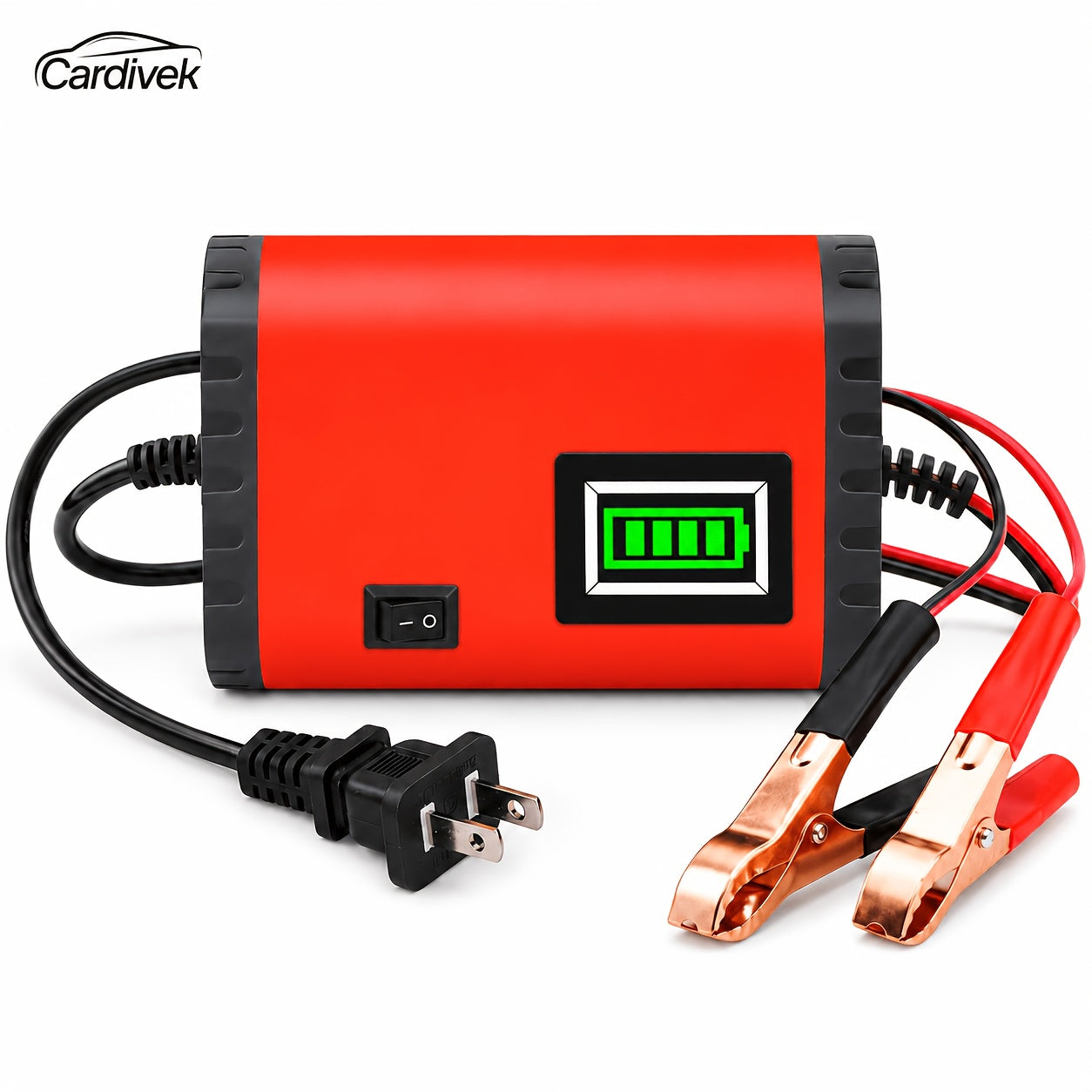 12V Intelligent Car Battery Charger - Intelligent Trickle Maintainer And Desulfurizer - Advanced Temperature Compensation Motorcycle Battery Charger for All 2Ah-100Ah Batteries, Car, Truck, Lawn Mower Battery Charger
