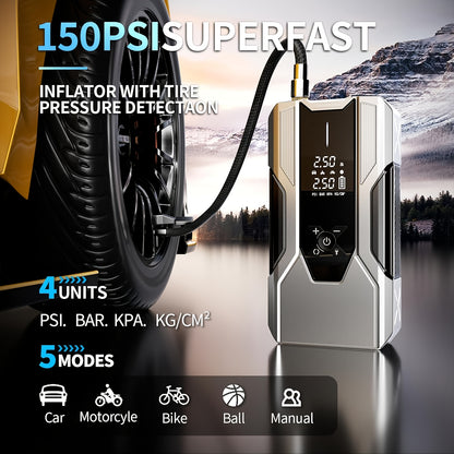 WANBILU 10000A, 12-In-1 Multi-Functional Vehicle Emergency Start Power Supply, Ignition Device, Suitable for Cars, Motorcycles, Suvs, Diesel Engine Emergency Start Power Supply, Tire Inflation, Car Battery Charger, with Air Pump Flashlight