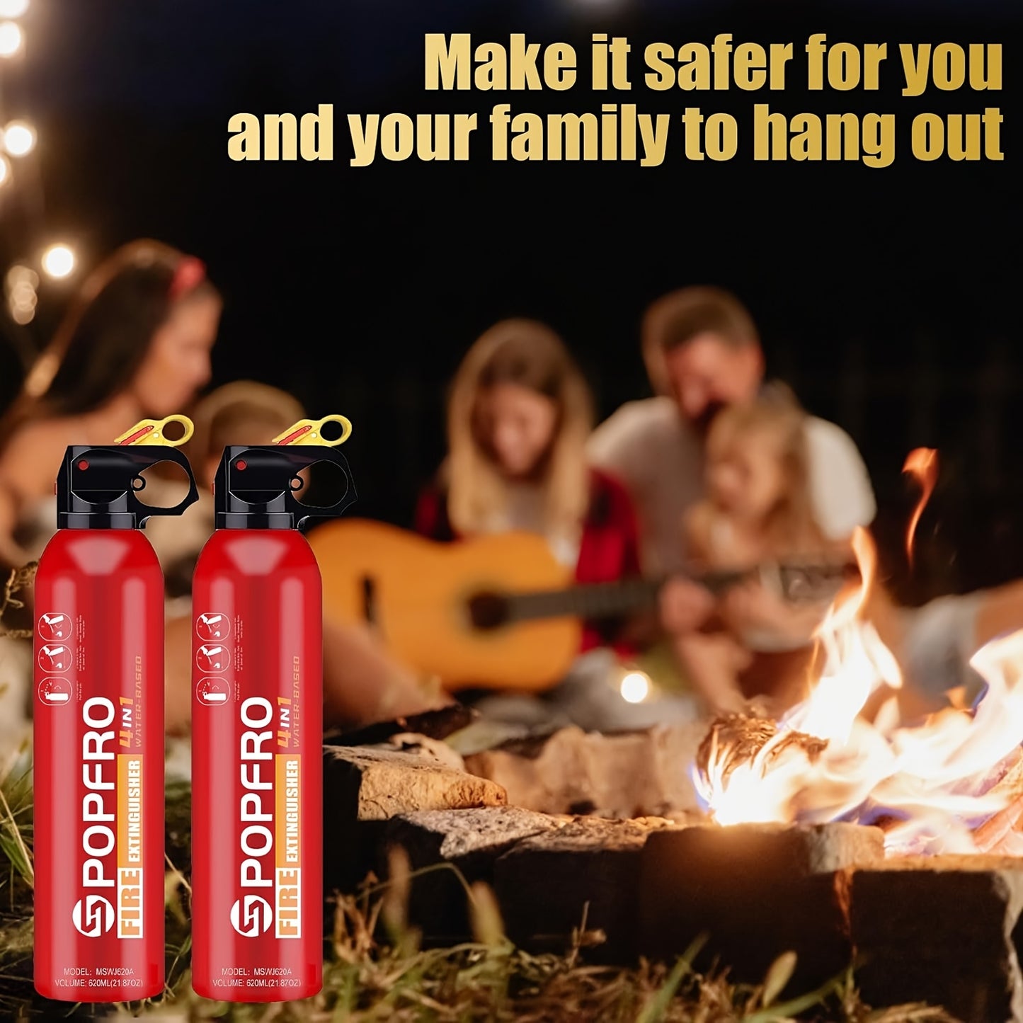 Portable Fire Extinguisher | Home, Garage, Kitchen, Car Four-in-One Small Fire Extinguisher | for Electrical, Textile Non-toxic, Easy to Clean | Wall-mounted