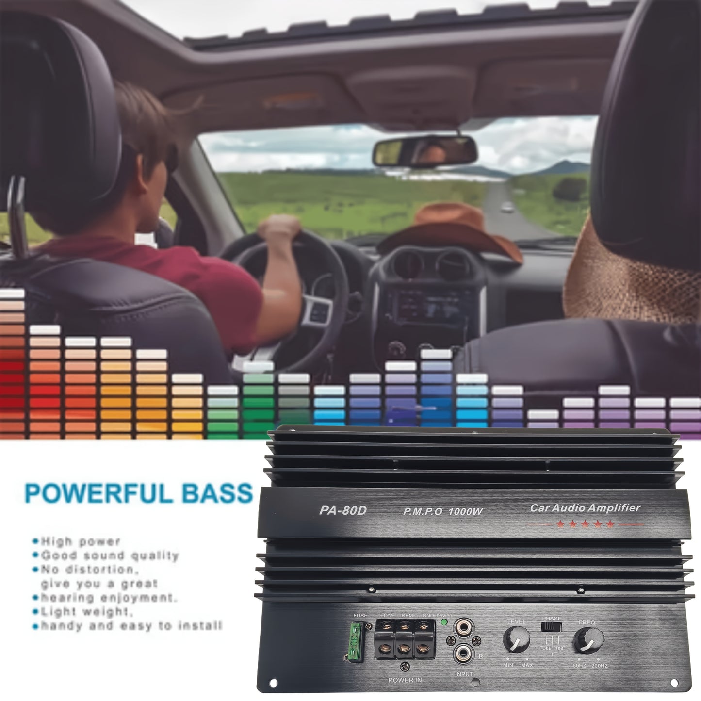 High Power 12V 1000W Car Audio Amplifier Board Powerful Subwoofer Bass Amplifier High Power 1000W Car Subwoofer Amplifier - RMS 600W, Supports 8Inch, 10Inch, 12Inch Speakers, Ultra Low Distortion(0.01%), 12V High Performance Audio Board