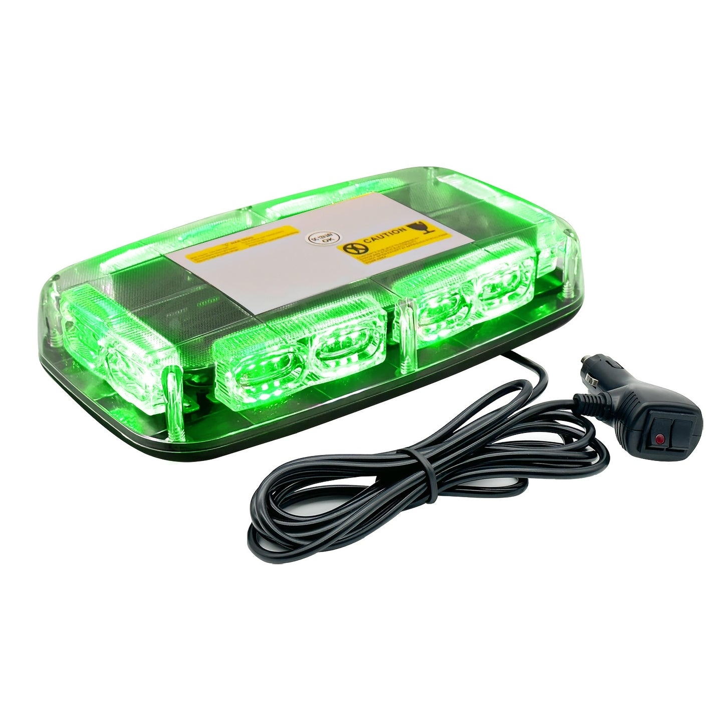 Mini Beacon Light Bar with 48 Leds And a Magnetic Base, Designed for High Visibility in Off-Road Work, Suitable for Snow Plow Trucks And Construction Vehicles - Amber And White Colors, Without Battery
