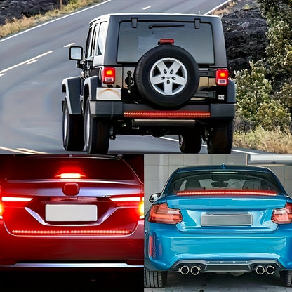47.24inch Long Pickup-Style Off-Road Vehicle Arrow-Shaped LED Light Strip, Equipped with Red And Yellow Flowing Lights, Car Atmosphere Light Strip, Decorative Neon Light Strip on The Rear of The Truck, a Thoughtful Gift, with Fishbone Design