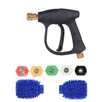 High-pressure water gun + 5-color nozzle + 1 pair of blue gloves