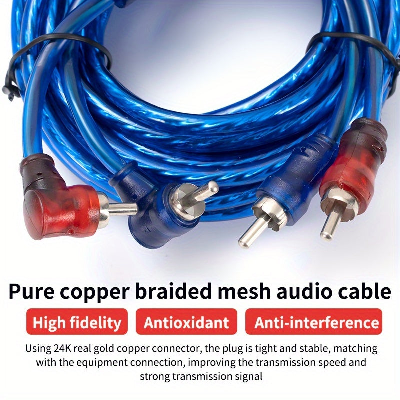 Car 10GA Subwoofer Sleeve Wire, Car Power Amplifier Sleeve Wire Wiring, High-performance Copper Material, Durable RCA Audio And Power Wiring, Thick Core Wire, Suitable for Car Audio And Video Installation, Compatible with Room Electrical Hardwiring.